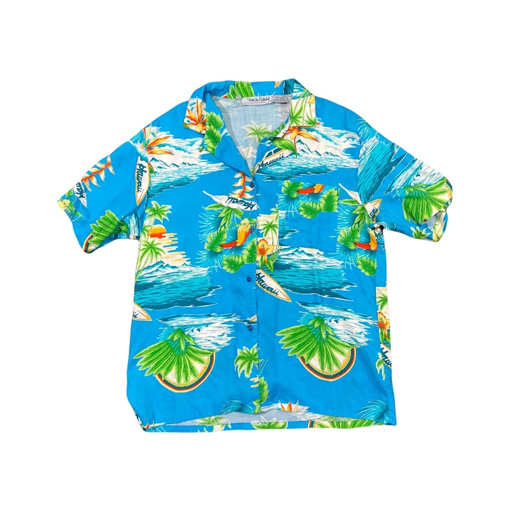 DIANE VON FURSTENBURG | Vintage Hawaiian Button Down Top - Picture 1 of 4